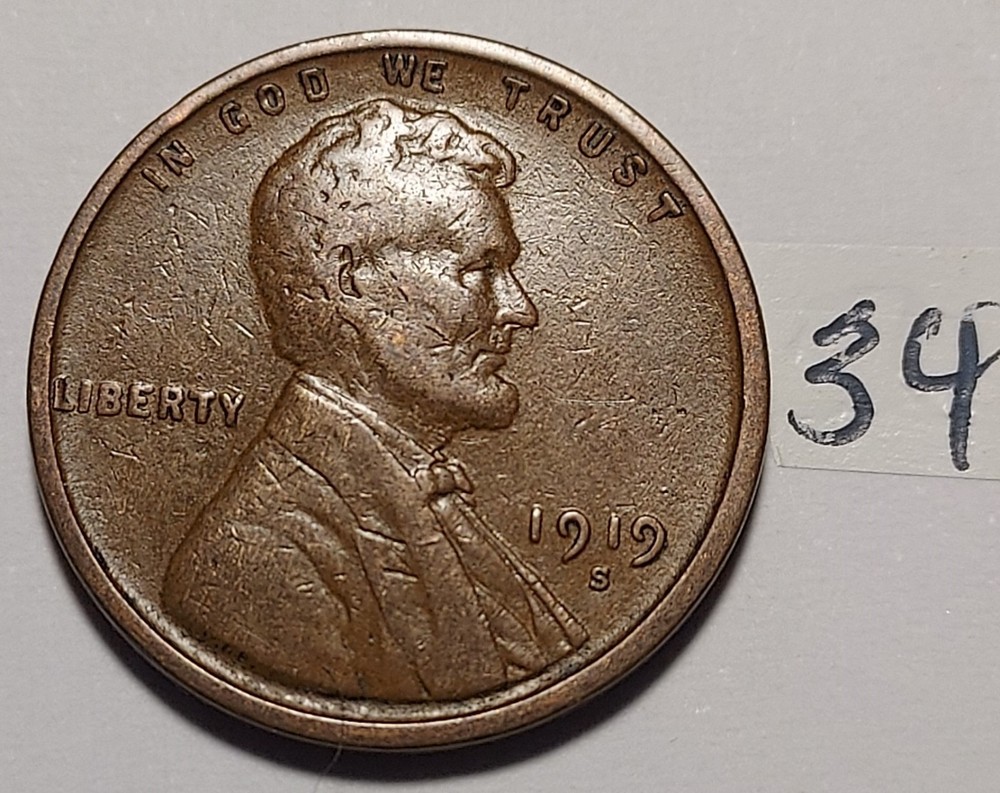 1919-S Lincoln Wheat Cent         #34