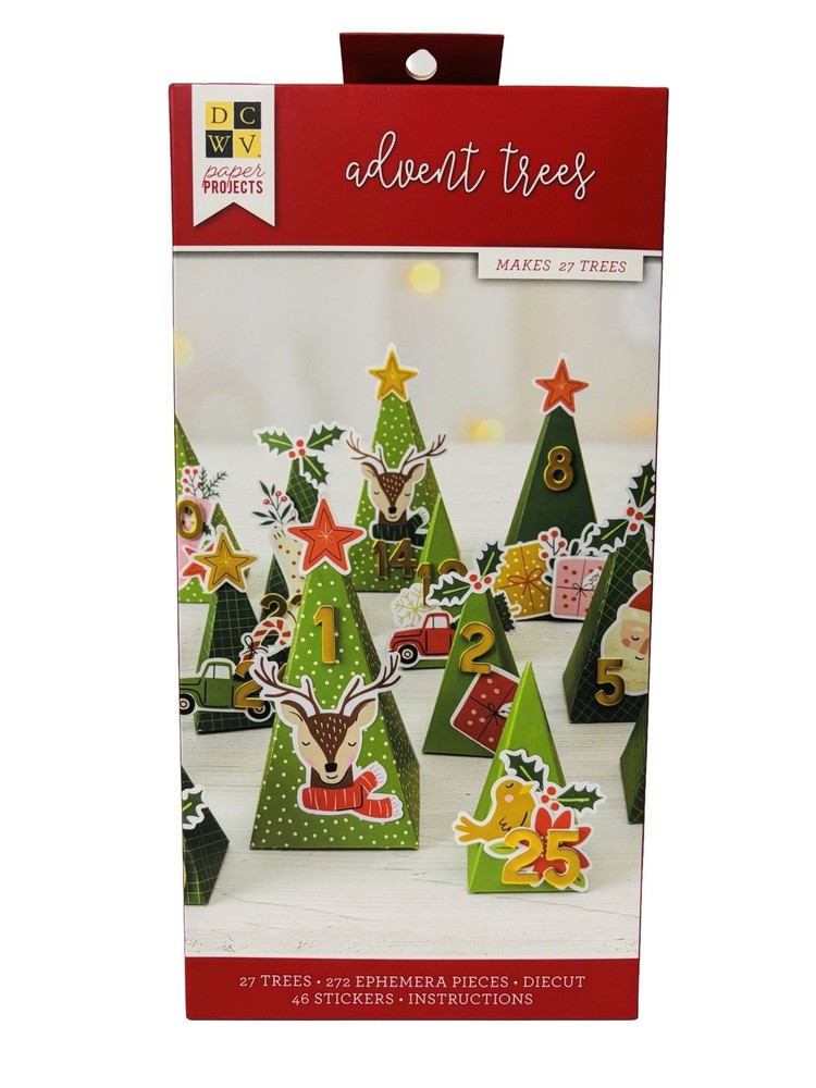 DCWV Paper Projects Advent Trees Kit - Makes 27 Christmas Countdown Trees - NEW