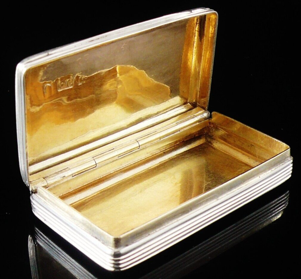 Antique Sterling Silver Snuff Box, Francis Clark, Birmingham 1824