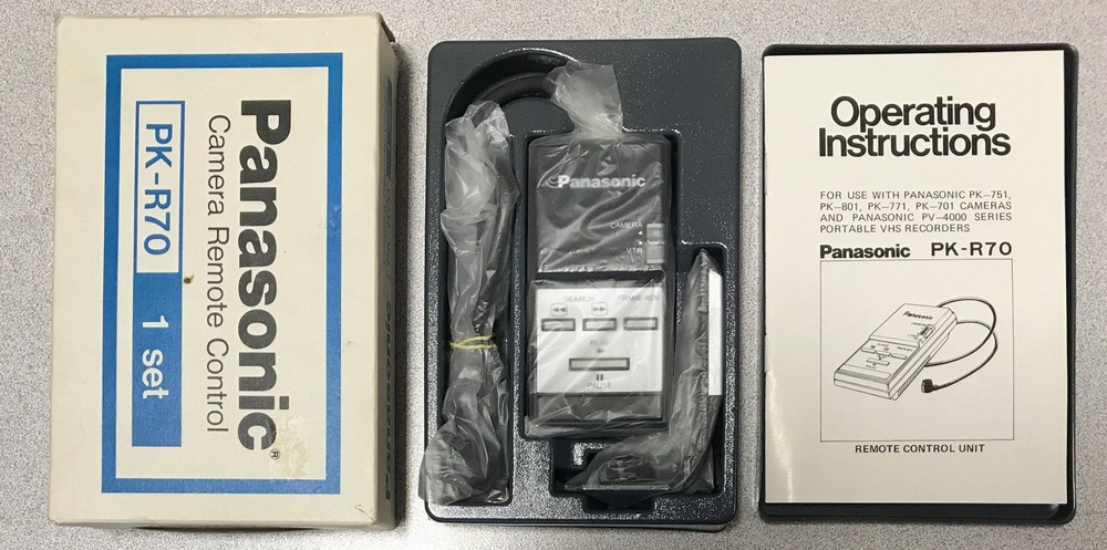Panasonic PK-R70 Camera & VCR Remote Control w/ Bracket, Instructions OSS UNUSED