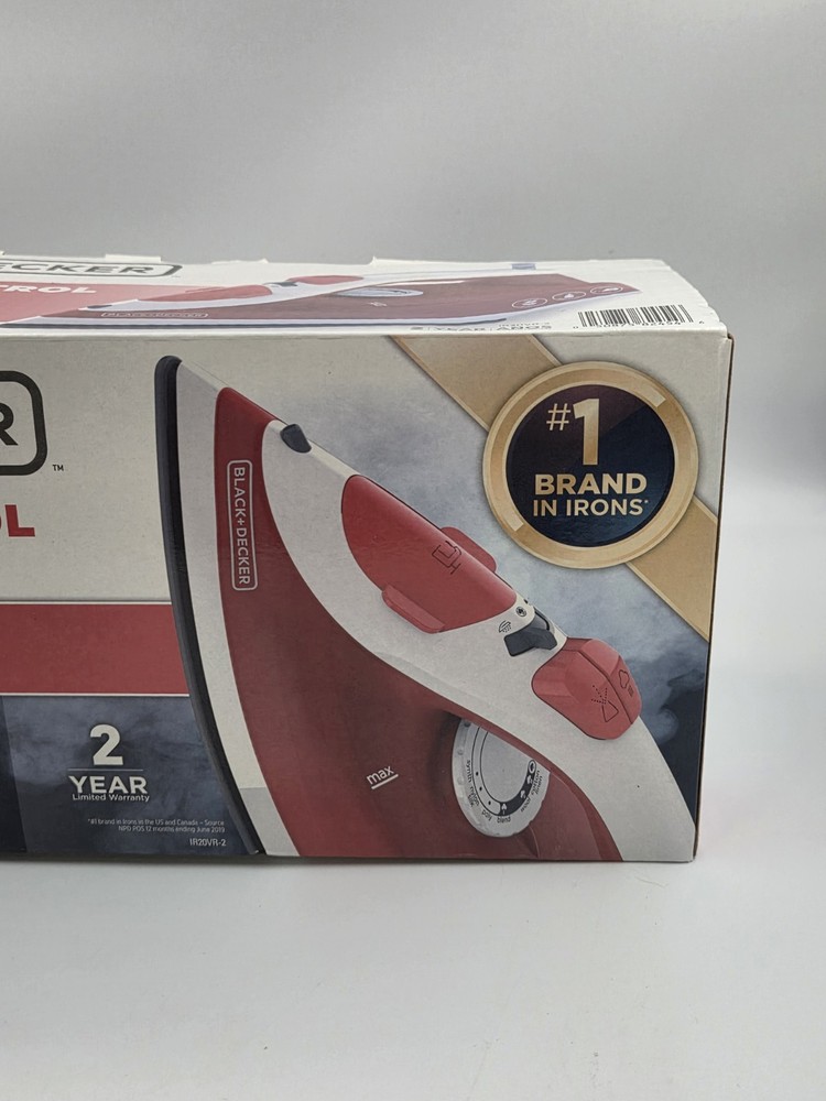 BLACK+DECKER Steam Iron Red Control Variable Compact Light Weight New In Box