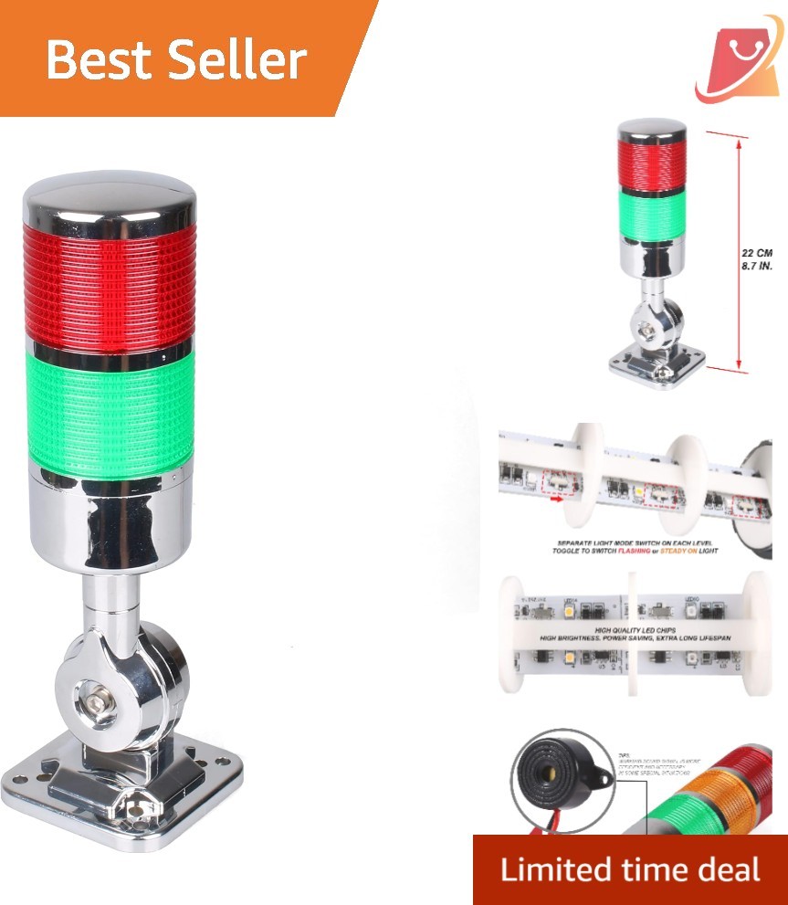 12-24V LED Signal Tower Light Industrial Warning Light with Buzzer