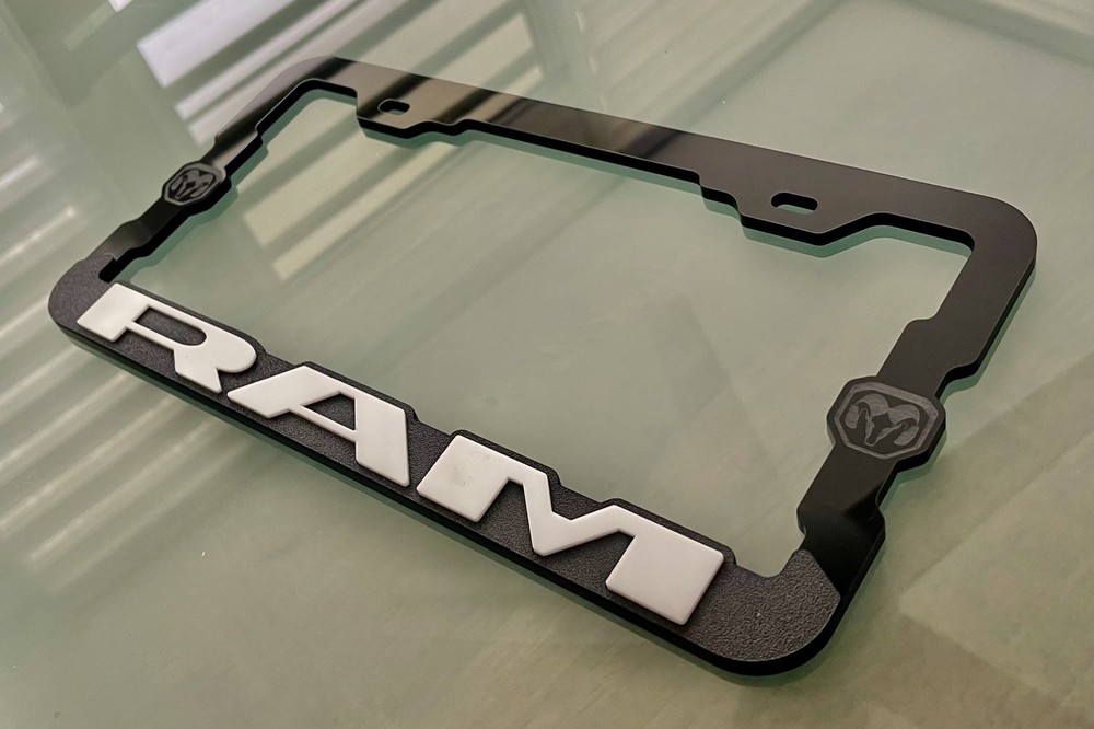 RAM 3D Acrylic License Plate Frame White