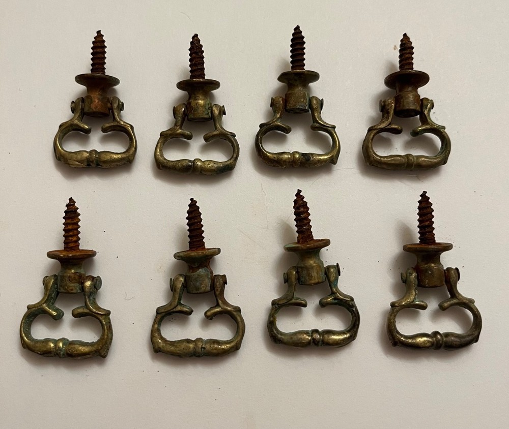 (8) - 18th Queen Ann, William & Mary, Chippend Pulls / Knobs - untouched surf