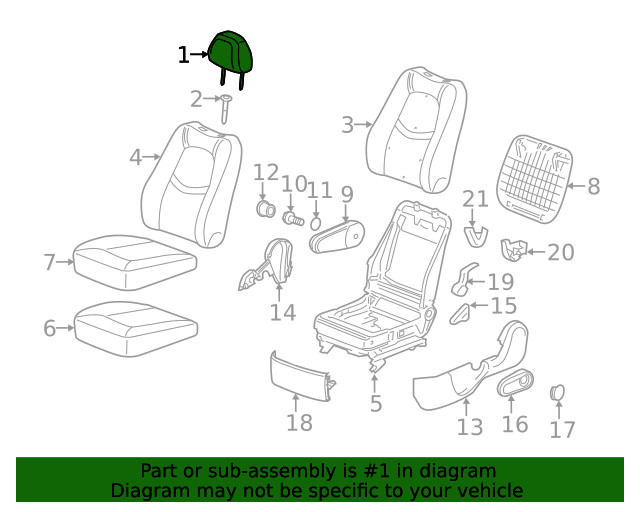 Genuine GM Headrest 25872563