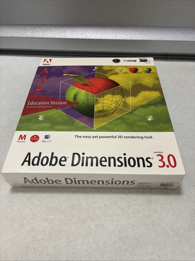 Adobe Dimensions 3.0 Education Version Academic ID Required Mac *NEW/ Sealed