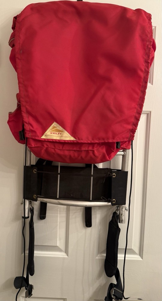 Vintage Multi Pocketed KELTY Red External Frame Backpack