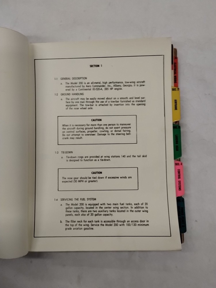 Aero Commander 1966 Model 200D Overhaul & Service Manual-Original