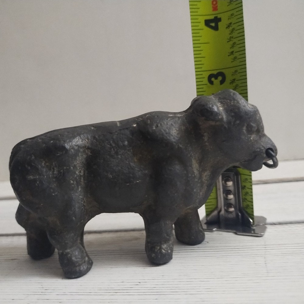 Antique Pewter Cow Rustic Rare