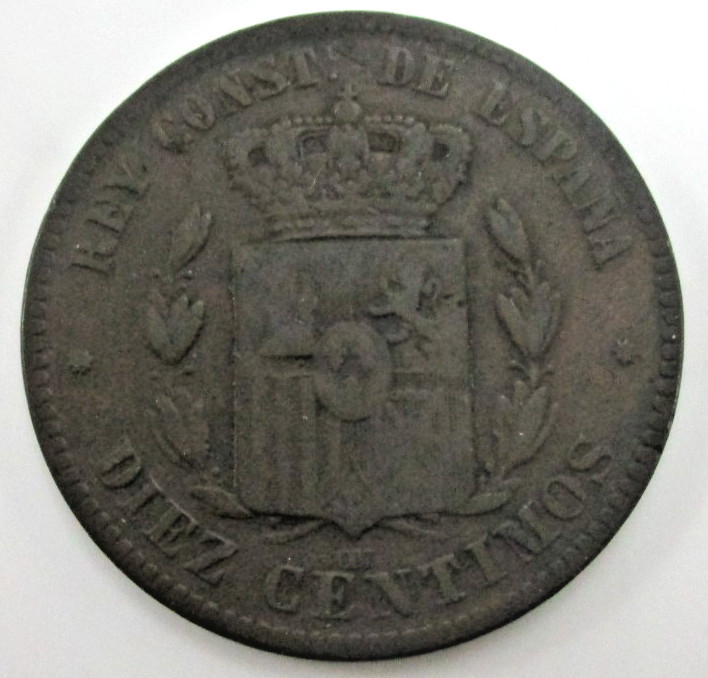 1879 Spain 10 CENTIMOS Coin!!