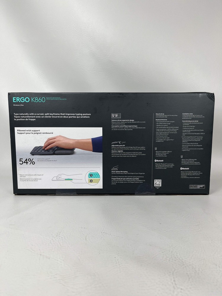 New Logitech Ergo K860 Split Ergonomic Wireless Keyboard 920-009166