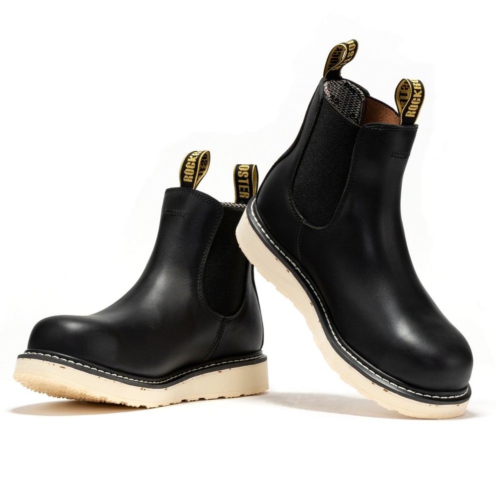 ROCKROOSTER  Wide Comfortable Coolmax Lining Goodyear Welt Soft Toe Work boots