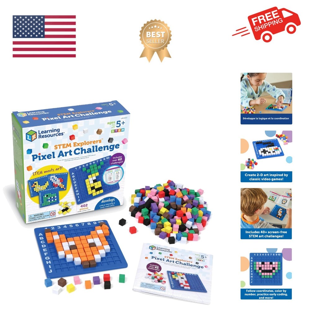 STEM Explorers Pixel Art Challenge - Science Kits & STEM Activities for Kids,...