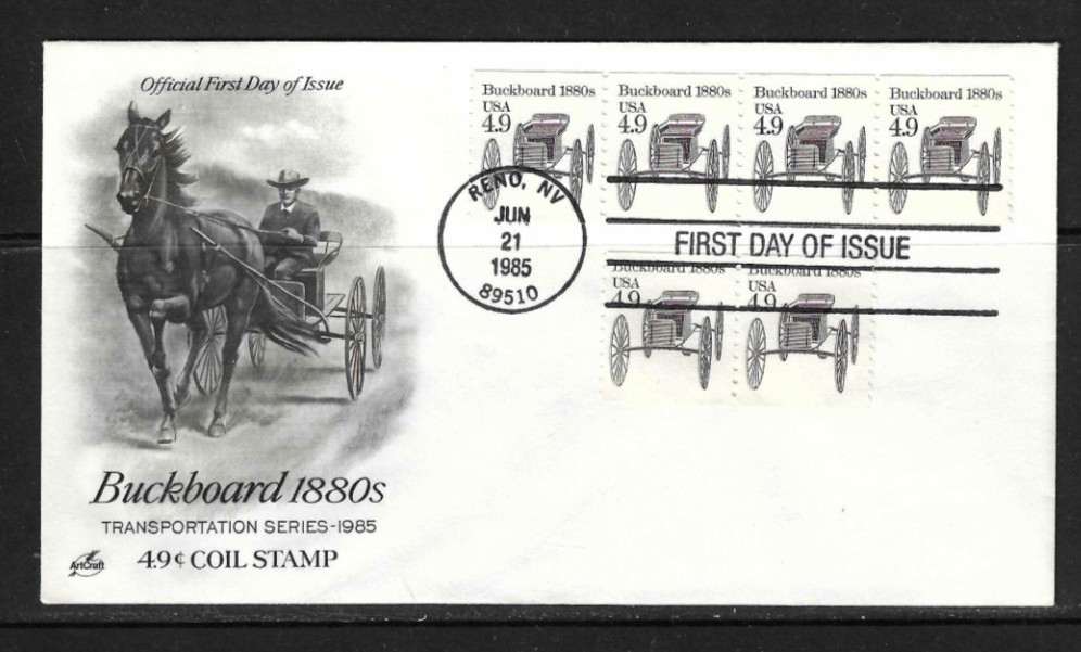USA SC # 2124 Buckboard FDC . Artcraft Cachet