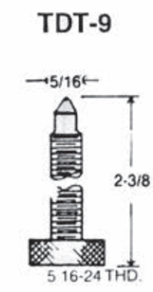 Pioneer Diamond Tool. 5/16" x 2-3/8" 18NC Thread