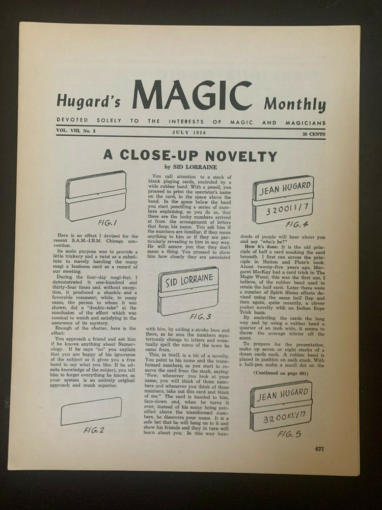 HUGARD'S MAGIC MONTHLY - ORIGINAL Individual, single Issues