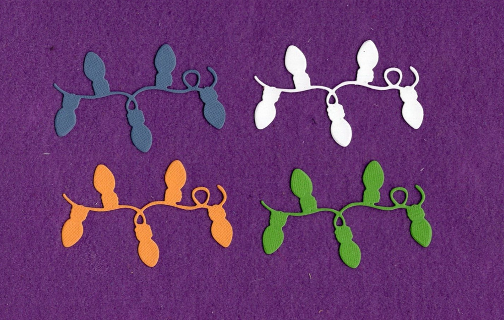 CHRISTMAS LIGHTS STRING die cuts scrapbook cards