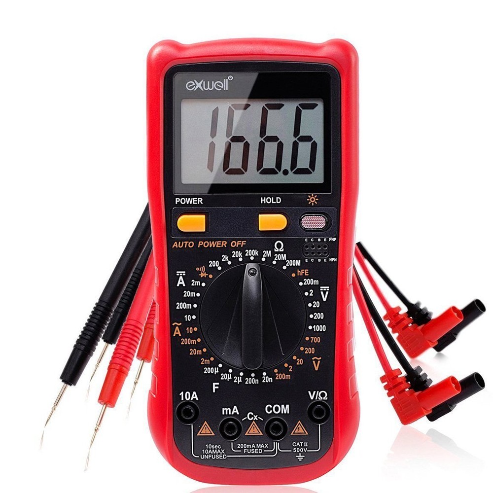 Multimeter, Exwell Digital Multimeter with Two Sets Multimeter Test Leads,