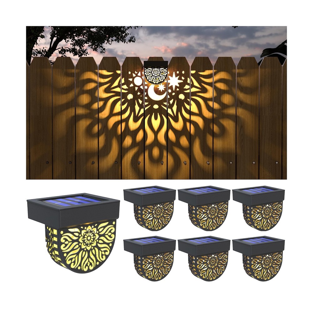 Solar Fence Lights 6 Pack Solar Deck Lights Waterproof LED Powered Step Wall ...