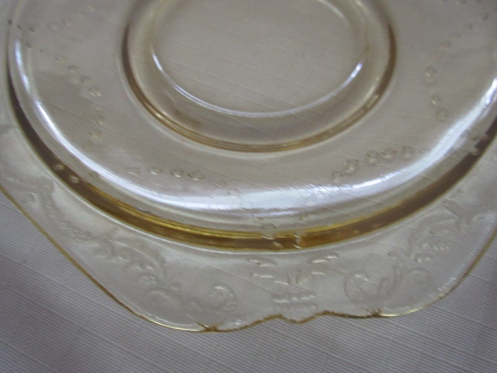 FEDERAL DEPRESSION MADRID GLASS CUP & SAUCER- NICE