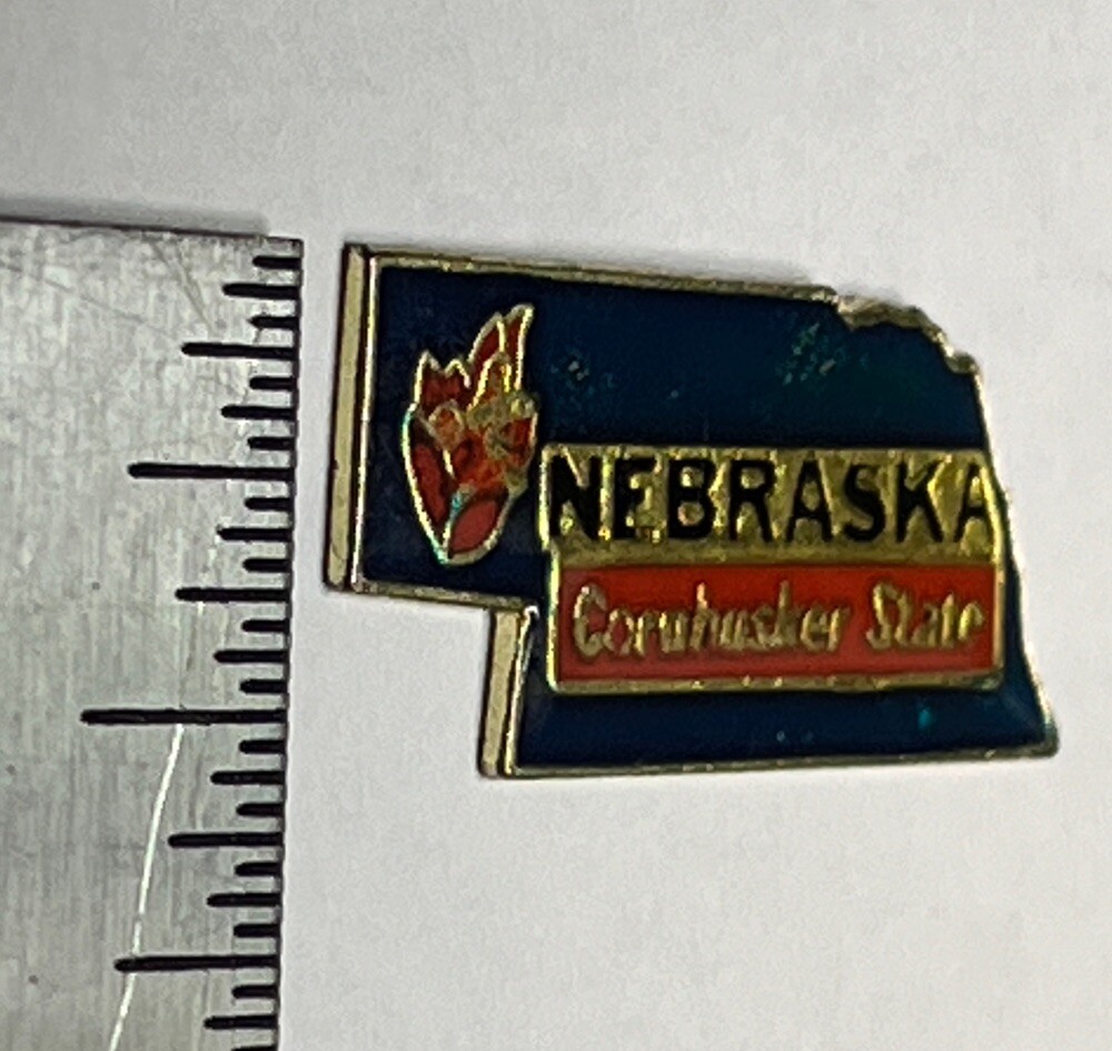 Nebraska Lapel Pin State Shaped Souvenir Cornhusker State