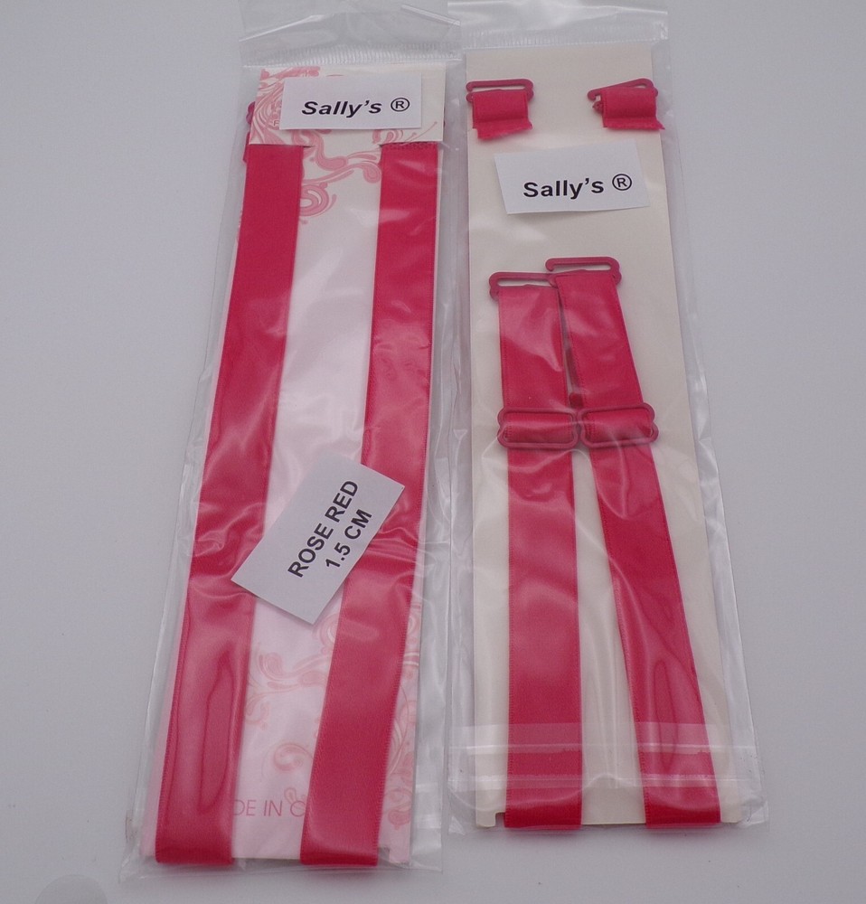 BRA STRAPS REPLACEMENTS - ADJUSTABLE - 1.5CM - ROSE RED