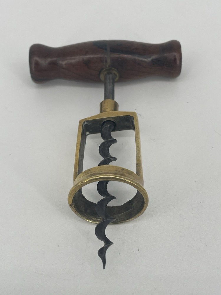 Antique Brass and Wood Corkscrew