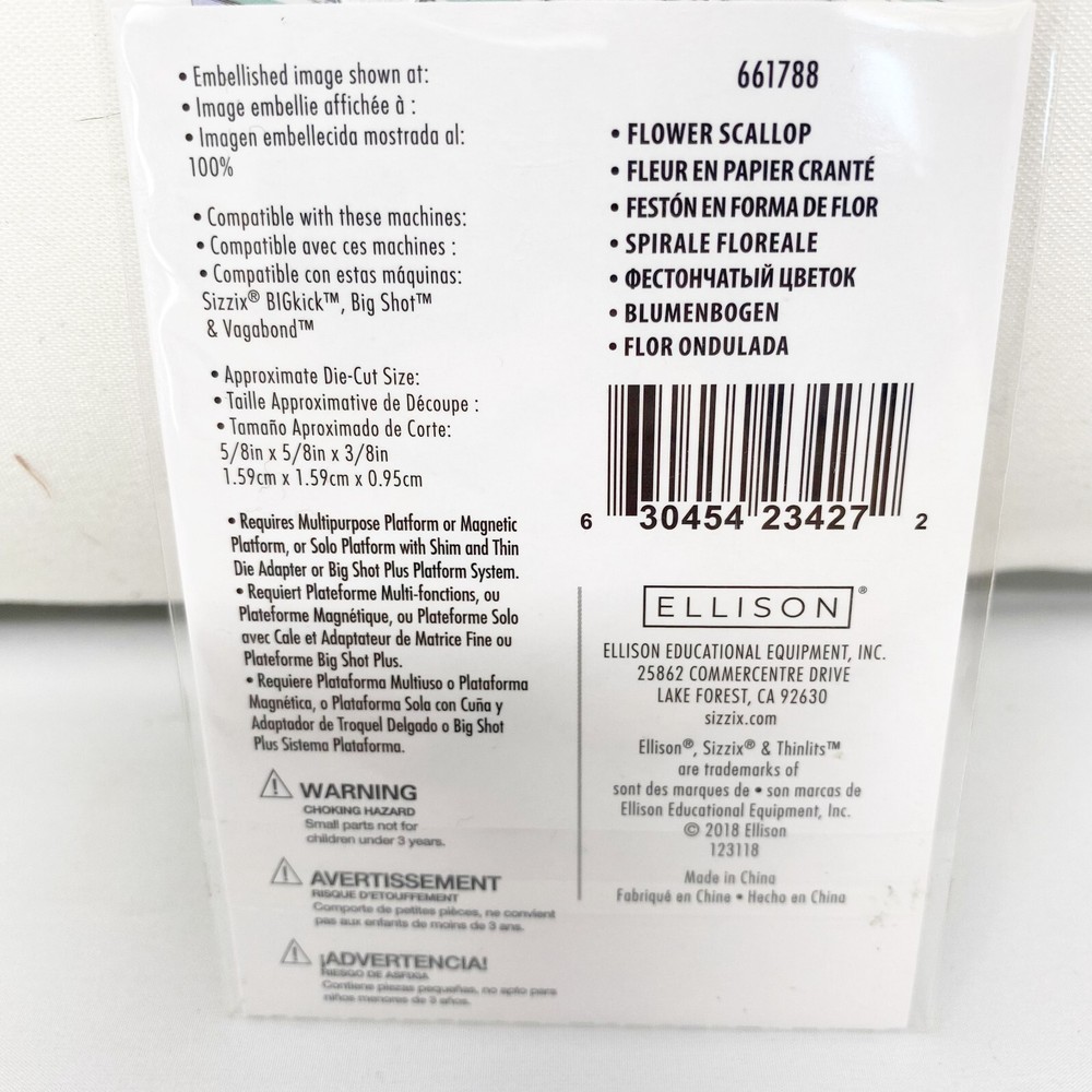 Sizzix Thinlits Flower Scallop Floral Rosettes Cutting Dies 661788 NEW
