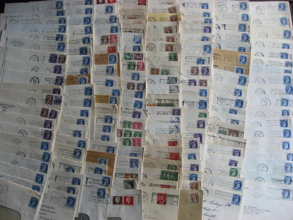 Canada 165 slogan cancel covers note about half are opened on 3 sides