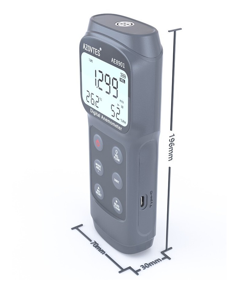 Multi-function Digital anemometer AE8901 split anemometer 0.3~45.0m/s