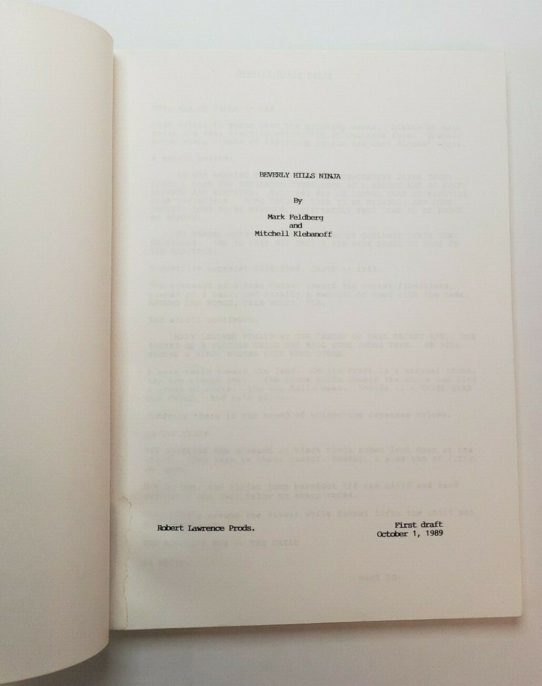 BEVERLY HILLS NINJA / Mark Feldberg 1989 First Draft Screenplay, CHRIS FARLEY
