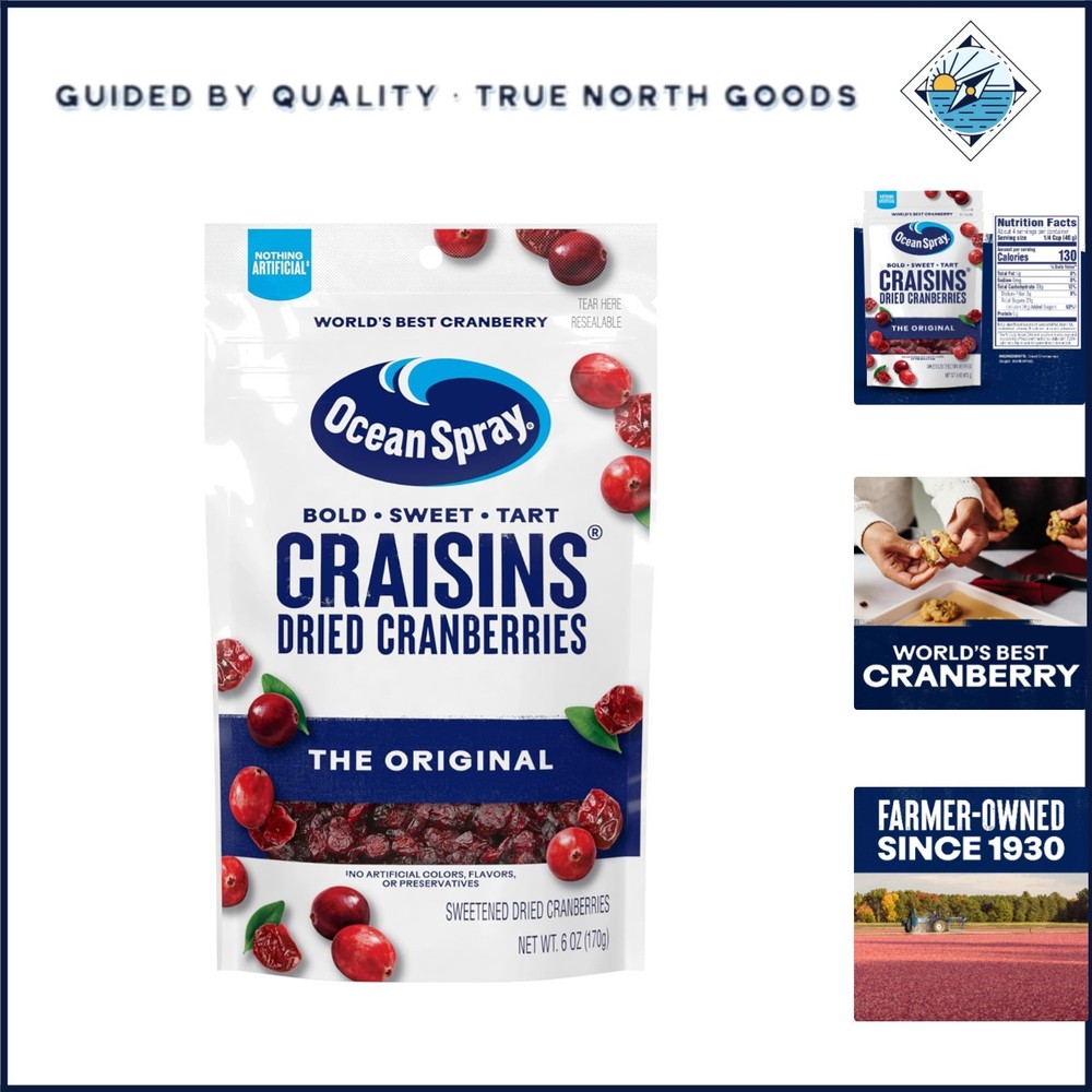 6 Oz  Dried Cranberries - 25% Daily Fruit Needs, No Artificial Additives