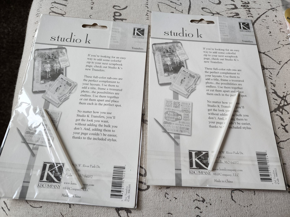 K&Co. Studio K and Mini Marks Rub-on Transfers