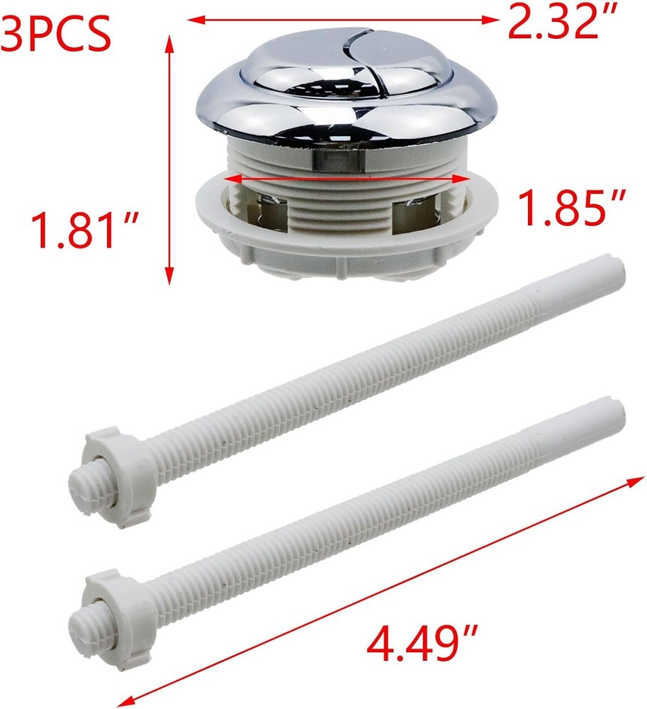 Dual Push Flushing Toilet Button Round Tank Replacement