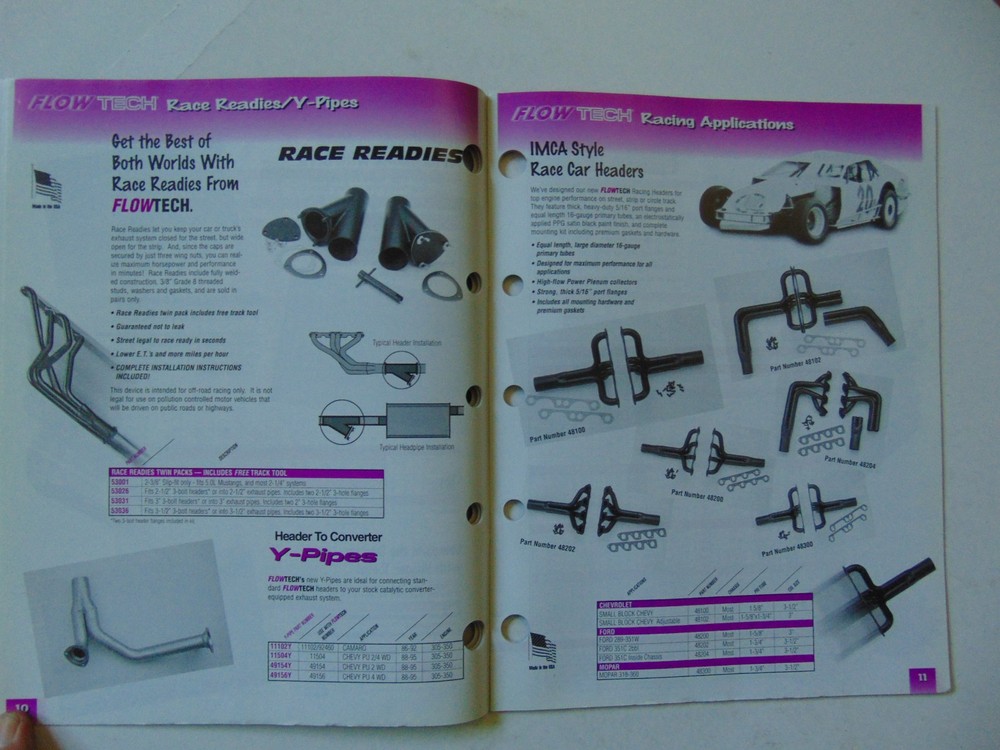 Vintage Original 1997/1998 Flowtech Performance Exhaust Application Catalog
