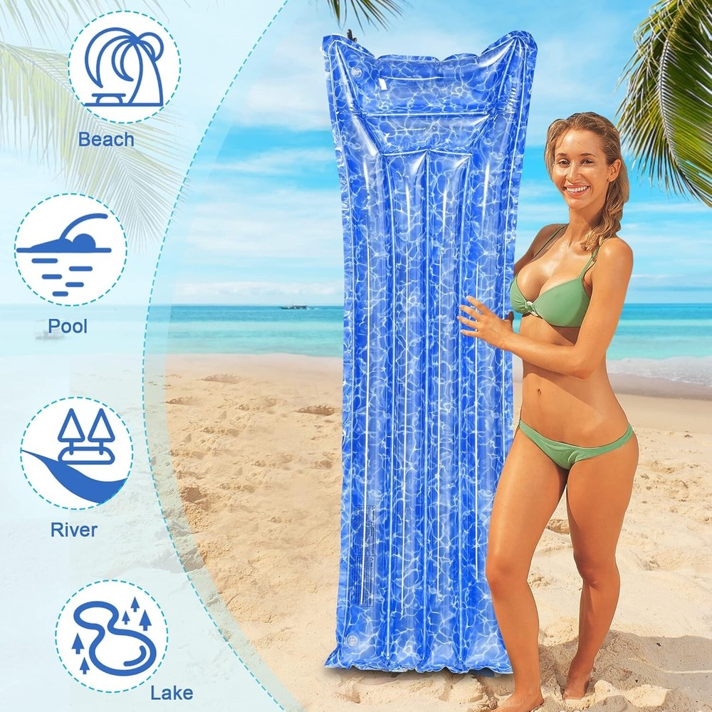 Inflatable Tanning Pool Lounger Float - Pool Floaties Rafts for Adults