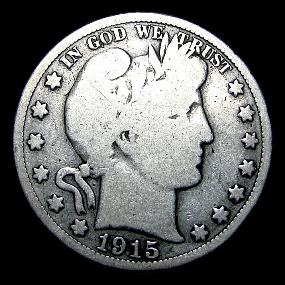 1915 Barber Half Dollar Silver ---- Nice Coin ----  #508D