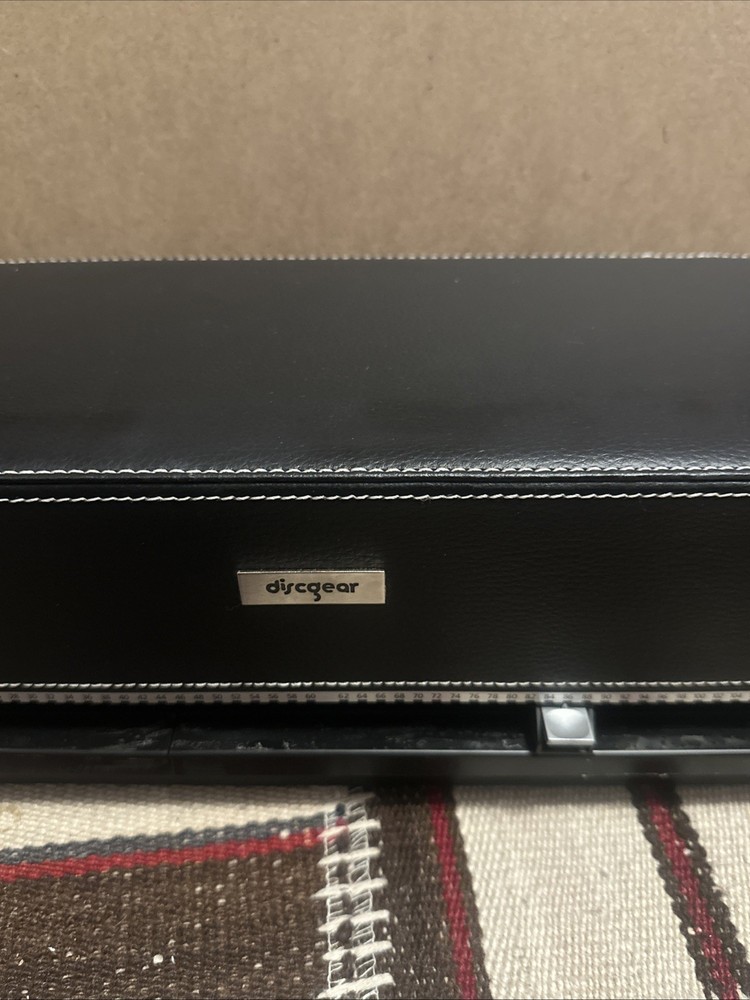 Black Leather Discgear 120 Disc Count Selector DVD CD Storage Case Holder
