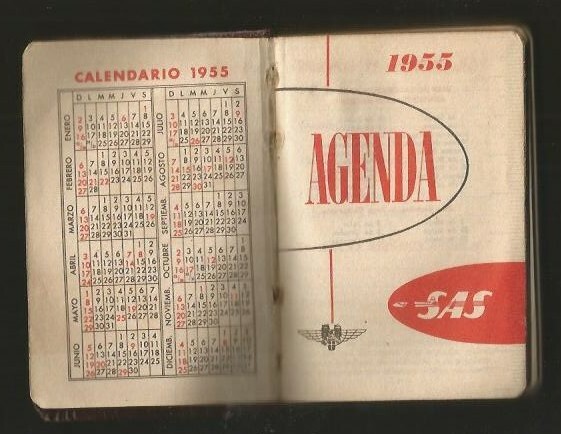 Notebook SAS Airlines w Leather Covers 1965