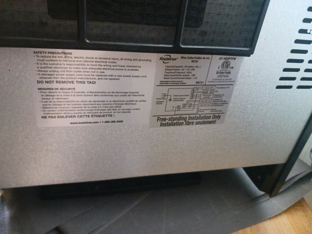 Koolatron WC20 20 Thermoelectric Wine Fridge