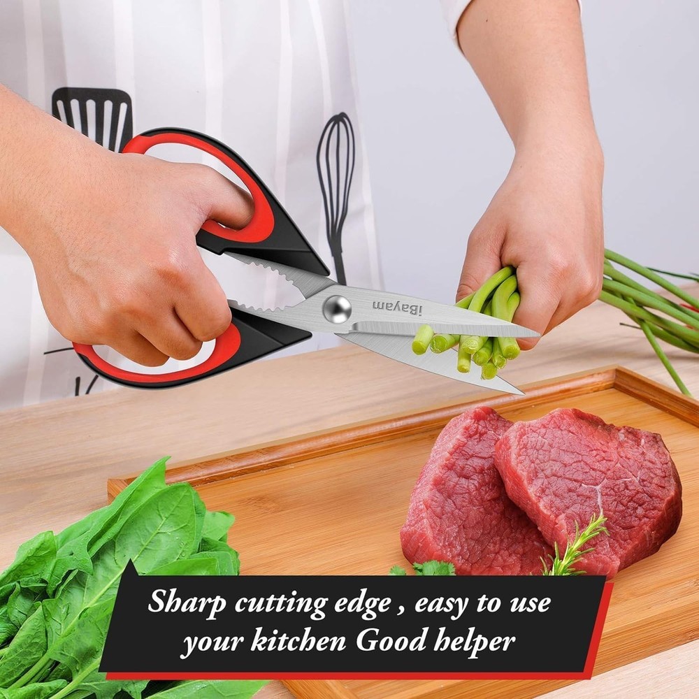 3-Pack 8.5"Kitchen Scissors All Purpose Heavy Duty with Protective Sheath, So...
