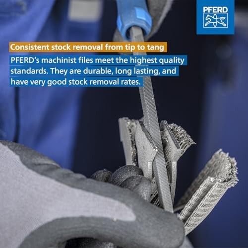 5pc 10" Machinists File Set - Hand, Square, Tapered, Half Round, Second Cut Tool