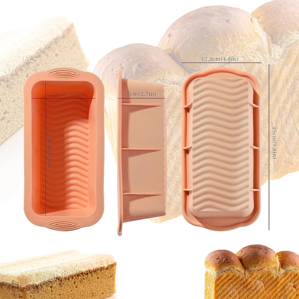 Koolstuffs Silicone Bread Loaf Pan, 3 PCS Rectangular Non-Stick Baking Mold P...