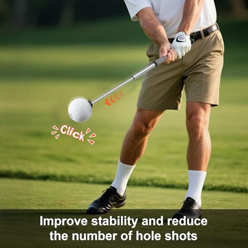 Pro-Level Retractable Golf Swing Trainer - Right-Handed Click Stick Golf Grip