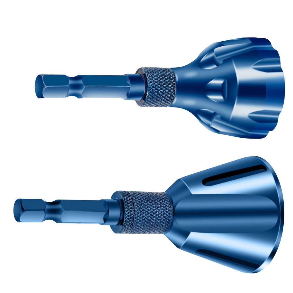 2PCS Blue Drill Bit Deburring External Chamfer Tool 1/4'' Hex Shank Remove Burr