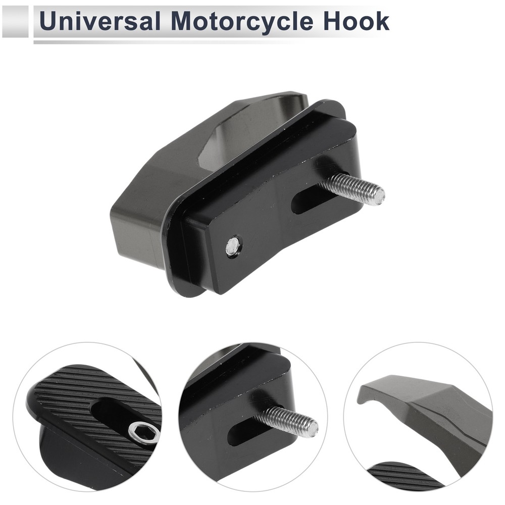 Alluper Alloy Motorcycle Hook for Minio Rectangular 1 Set Titanium Ton
