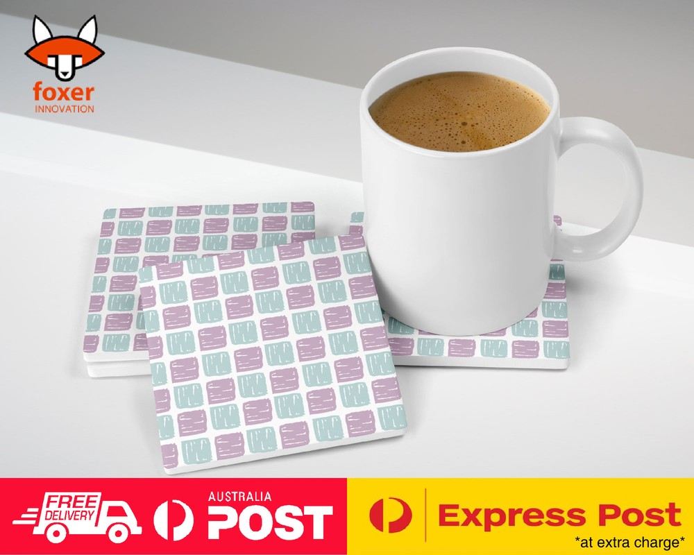 COASTER COFFEE DRINKING MAT|SQUARE GEOMETRIC PATTERN 36