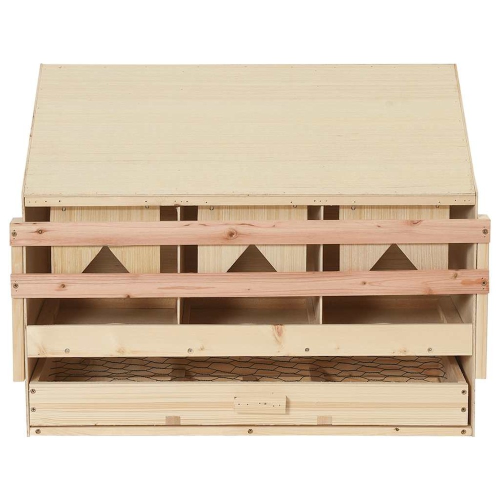 Chicken Nesting Boxes 3 Compartments Hen Laying Nest Solid Wood Pine vidaXL