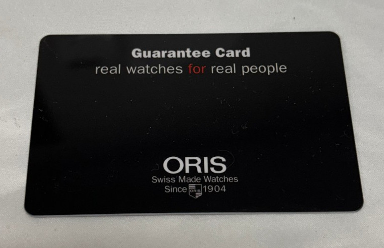 Oris Guarantee Card