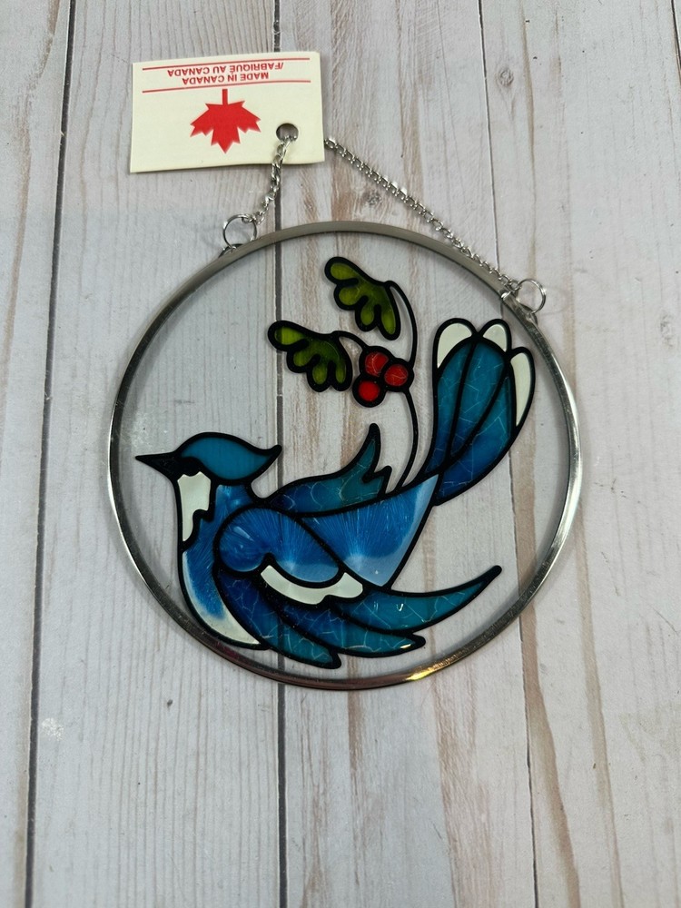 Bluebird Suncatcher, Handpainted, Made In Canada, 5”